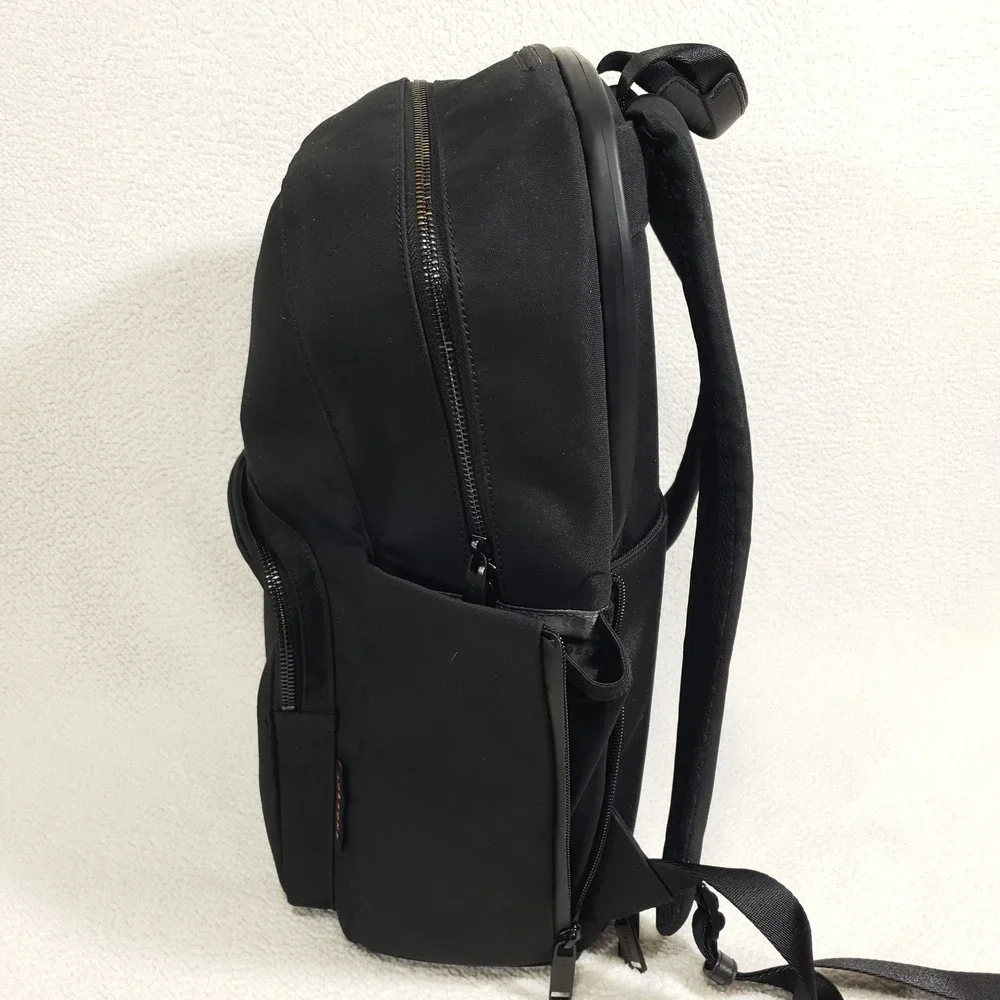 Lo and Sons Hanover Supreme Backpack Black Waxed Poly 16